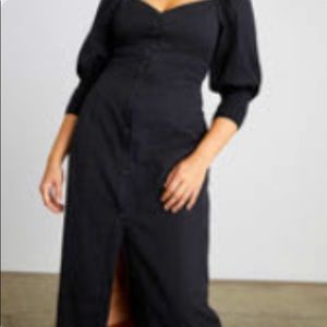 Who what wear collection button down black midi dress